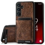 SURAZO Étui de Protection arrière en Cuir véritable de qualité supérieure pour Samsung Galaxy A35 - Étui de Protection en Cuir résistant aux Chocs - avec Compartiment pour Cartes, Fonction Support,