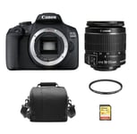 CANON EOS 2000D 24.1 Mpix Black KIT EF-S 18-55mm F3.5-5.6 IS II + SD 32Go + Sac + HOYA 58mm PRO 1D Protector