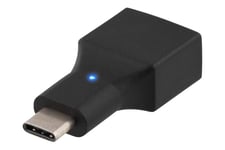 DELTACO USB-C han til USB Type A hun 2.0 - Sort