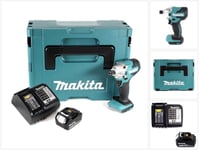 Makita DTW 156 SF1J akkukäyttöinen iskuväännin 18V 155Nm sekä akku 3,0Ah ja Makpac, sekä laturi