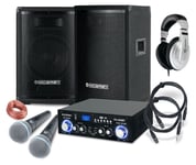 Set Karaoke Chant Ensemble Enceintes Amplificateur Bluetooh 2x Microphones 800W