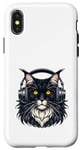 iPhone X/XS Longhair Cat Wearing Headphones Funny Cat Lover Case