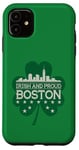 Coque pour iPhone 11 Green & Proud - Boston Irish Shamrock