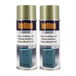 Lot de 2 bombes de peinture - Vert martelé - Belton - 400 ml