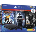Sony Playstation 4 500 Go F Noir + 3 Jeux Playstation Hits: The Last Of Us + Ratchet & Clank + Uncharted 4