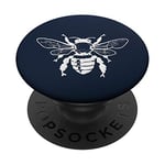 PopSockets White Silver Honeybee Phone Grip Dark navy blue PopSockets Swappable PopGrip