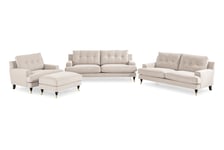 Dalby Sofagruppe 2-seter + 3-seter Lenestol Fotskammel - Beige Howard sofagruppe