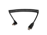 HDMI A Male 1.4 - Mini C Male Angled Coiled, 20-45cm