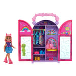 Barbie Poupée et Dressing Chelsea Coffret avec vêtements et accessoires, 17 éléments, pliable pour jouer partout et tout ranger, HXN03