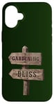 Coque pour iPhone 16 Plus Jardinage, panneau de signalisation en bois Bliss Garden