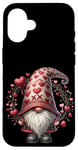 iPhone 16 Love Gnome Valentines Day Wreath For Her With Cute Hearts Case