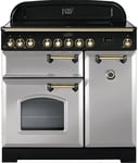 Rangemaster Classic Deluxe 90cm Induction White And Brass CDL90EIWH/B