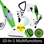 1500W Hot Steam Mop Cleaner Floor Carpet Window Steamer with 10pcs Accessories