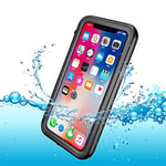 BDIG Coque Etanche iPhone X iPhone 10, Anti-Neige Snowproof Transparent Full-Body Rugged Coque Etui Imperméable,Antipoussière,Antichoc avec Un écran Protecteur Portant Couverture Coque pour iPhone X