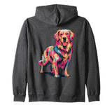 Cute Colorful Golden Retriever Dog Art for Pet Lovers Zip Hoodie