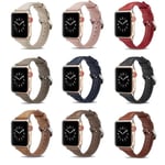 SKALO Smalt Läderarmband Apple Watch Series 4-6 40mm - Fler färger Mörkbrun