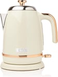 Haden Salcombe Cream Kettle - 1.7L, Rapid Boil, Auto Shut-off, Cordless