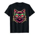 Retro Sunglasses York Chocolate Cat T-Shirt