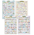 Set de 4 Posters Pokémon Region - Kanto, Johto, Hoenn & Sinnoh (61cm x 91,5cm)