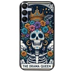 Coque noire pour Galaxy A16 4G et 5G tete de mort drama queen