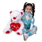 Ours 60cm Grande Peluche Avec Coeur I Love You San Valentino Blanc