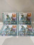 4x TDK DVD+R Blank Discs 4.7GB/120 Min DVD Recordable 1-8x speed New & sealed