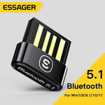 Essager USB Bluetooth 5.1 Mini Wireless Dongle Adapter Receiver for PC - Black