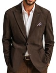 PJ PAUL JONES Veste en Velours côtelé Homme 2 Boutons Costumes & Vestes pour Homme Coupe Classique Expresso Vintage XXL