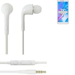 Earphones pour Huawei Honor 7C AUM-L41 in ear headset stereo blanc