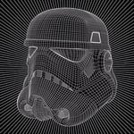 Star Wars "Stormtrooper Wire Canvas Print, Multi-Colour, 40 x 40 cm