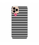 Coque Iphone 11 PRO raye noir blanc coeur