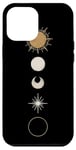 iPhone 12 Pro Max Minimalist Celestial Art Golden, Sun Full Moon Case