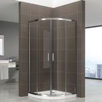 Porte de douche d'angle coulissante TIBY H.190 cm 1/4 de cercle verre transparent 80 x 80 cm - Saniverre