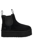 UGG Neumel Platform Chelsea Ankle Boots - Black, Black, Size 7, Women