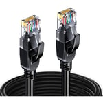 40m Cable Reseau Ethernet RJ45 Cat 7, Paire Torsadee Blindee sftp 100% Cuivre, 6mm Diametre de Cable, 28 awg Cable Rond & Noir (40M) - Elfcam