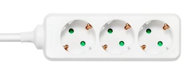 DELTACO – Earthed power strip, 3x CEE 7/3, 1x CEE 7/7, child protected, 5m, white (GT-0302)