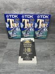 TDK TV 180 VHS Blank Tapes X 3, Plus - Studio Grade E180 Brand New & Sealed