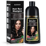 Kaisasa Black Hair Dye Shampoo for Women and Men, Hair Color Shampoo for Gray Hair Coverage, Permanent Shampoo Hair Dye for Color Treated Hair, Natural Herbal Ingredients -16.9 FL OZ