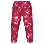 Regatta Childrens Unisex Childrens/Kids Floral Peppa Pig Packaway Waterproof Trousers (Berry Pink) - Size 2-3Y