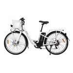 Youin Paris elcykel - 6 SHIMANO-hastigheter - 250W - 26'' hjul - Avtagbart 36V-10Ah litiumbatteri - Räckvidd 35-40Km - Vit