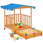 Maison de jeu d'enfants et bac � sable Bois de sapin Bleu UV50