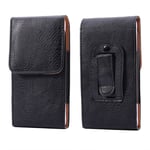 Universal Litchi Leather Flip Case for Smartphones Black - (Max. Telefon: 165 x 83 x 18 mm)