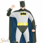 Mens Batman Costume Fancy Dress Superhero Classic Halloween Adult Outfit