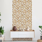 Ambiance Sticker Papier Peint Intissé Pré-encollé Rouleau Wallpaper Design Scandinave Blanc et Bois Adhésif Décorative - 1 Roulle de H300 x L60 cm