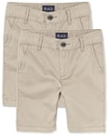 The Children's Place Boys' Chino Shorts, Pack of Two, SANDWASH, 6