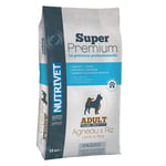 NUTRIVET - Super Premium - Agneau & Riz - Croquettes sans Blé - Chien Adulte - Riche en Protéines Animales - 15 kg