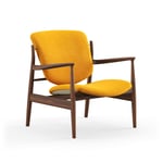 House of Finn Juhl - France Chair, Walnut, Cat. 2 Hallingdal 65 - 457 - Lenestoler - Finn Juhl - Tre farget,Gul - Tre/Tekstilmateriale