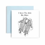 Huxters Anniversary Card – I Love You Like No Otter – Romantic Otter Card for Wife Girlfriend, Boyfriend, Husband – 350gsm Valentines Day Card – Sweet quote for couple 14.8cm Square (Like No Otter)