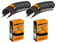 2 Däck + 2 Slangar Continental Contact Plus 700x37C Reflex dunlop ventil