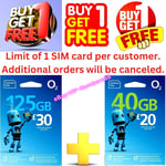 2 x O2 UK Sim Card New and Sealed 02 Pay As You Go PAYG DATA Classic Unlimited